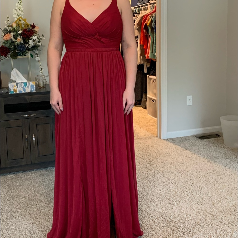 Burgundy Azazie Janice Dress